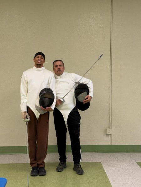 Mojave Fencing coaches with equipment