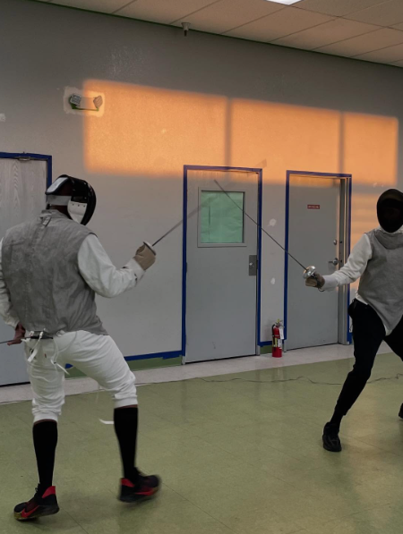 Young fencer in action