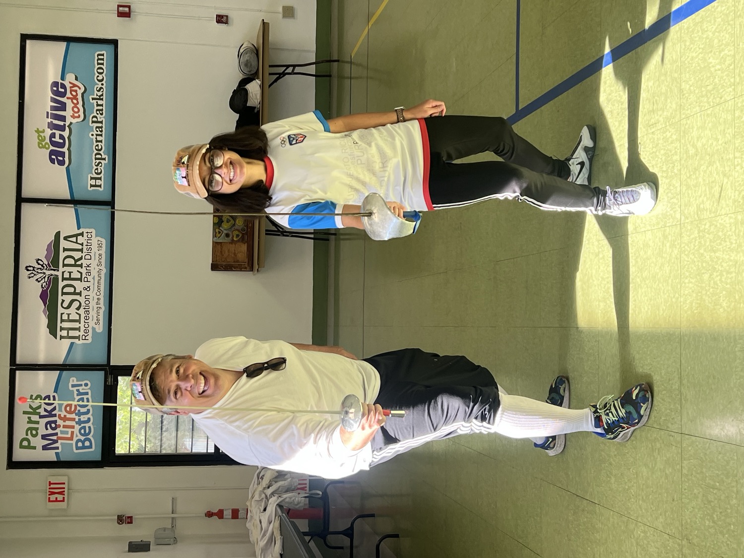 Students together at a Mojave Fencing session